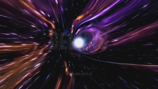 Cosmic journey through wormhole the space, the planets and the stars