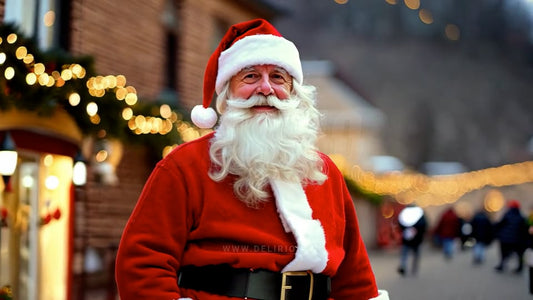 An AI-generated video of a joyful Santa Claus amidst the vibrant Christmas ambiance of Strasbourg.