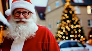 An AI-generated video showcasing a heartwarming Santa portrait capturing the Christmas spirit in Strasbourg's festive setting.