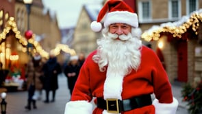 An AI-generated video of Santa enjoying the festive ambiance of Strasbourg's winter market, surrounded by holiday cheer.