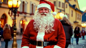 An AI-generated video of Santa walking through Strasbourg's streets, beautifully adorned with holiday ornaments.