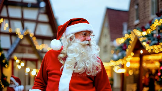 An AI-generated video of Santa Claus in the festive cityscape of Strasbourg, surrounded by Christmas decorations.