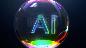 AI bubble finally bursting and exploding, symbolizing the unpredictable nature of AI developments and their potential for sudden impact.