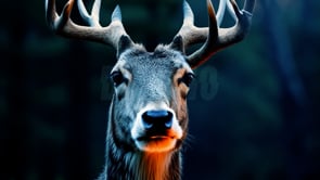 Deer breathing fire in an environmental crisis, illustrating the devastating effects of forest fires and the global warming contributing to such crises.