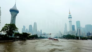 Unprecedented flooding causes Tokyo citywide disaster, showing streets covered in water and the devastation caused by severe weather events.