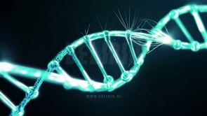 A dynamic motion sequence of a DNA chain, illustrating the innovation of health technology and the advancements in biological sciences.