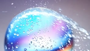 Detailed image of colorful reflections on bubble surfaces, capturing light and texture interactions.