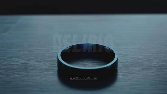 A smart ring on a table producing a hologram of heartbeats, highlighting the intersection of health and wearable AI.