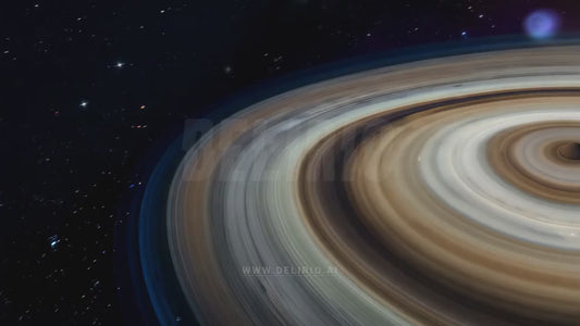 Planetary rings orbiting a sun or star, beautifully captured in a cosmic scene.