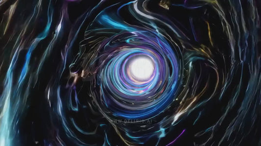 First-person view (FPV) traveling through a wormhole into the deep cosmos, providing an immersive experience.