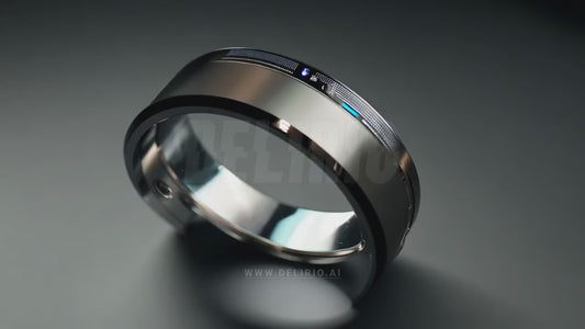 A smart ring creating holograms and electronic particles, illustrating the concept of AI-driven wearable tech.